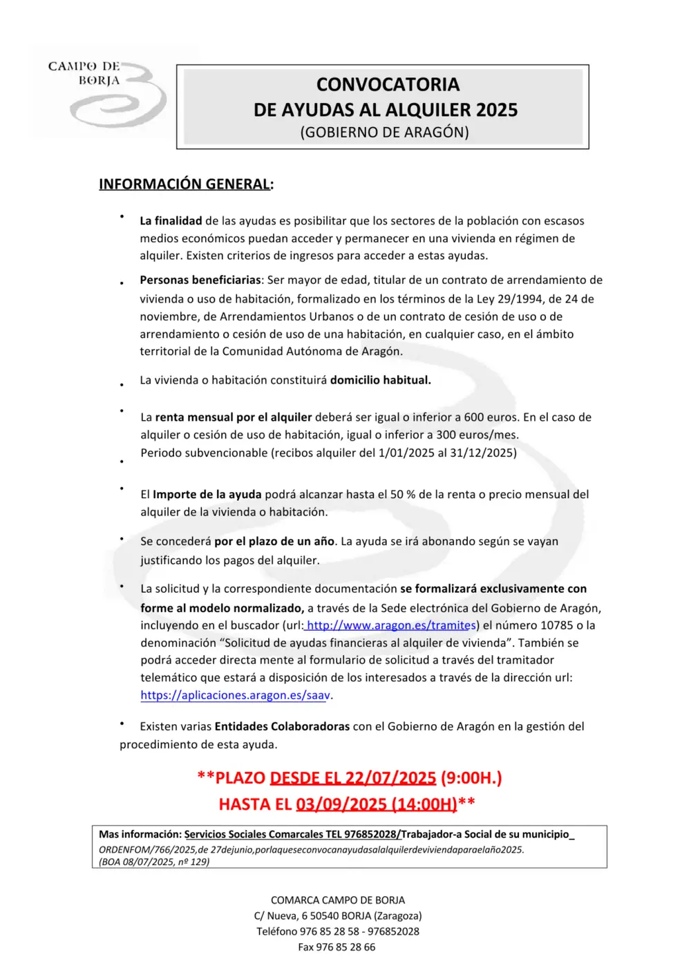 Imagen de «AYUDAS ALQUILER. GOBIERNO DE ARAGÓN 2025»